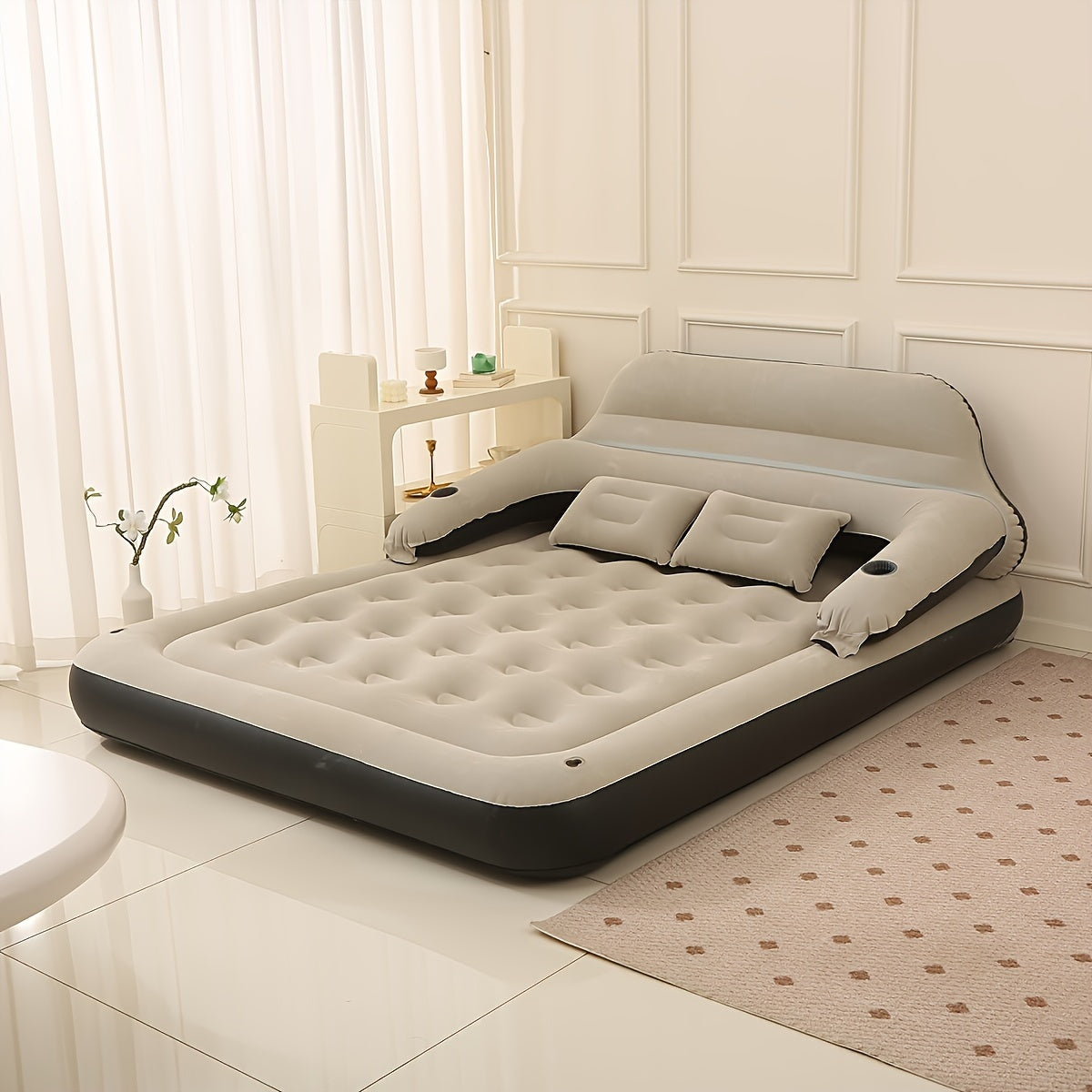 AirNest | Inflatable mattress with back support and built-in pump