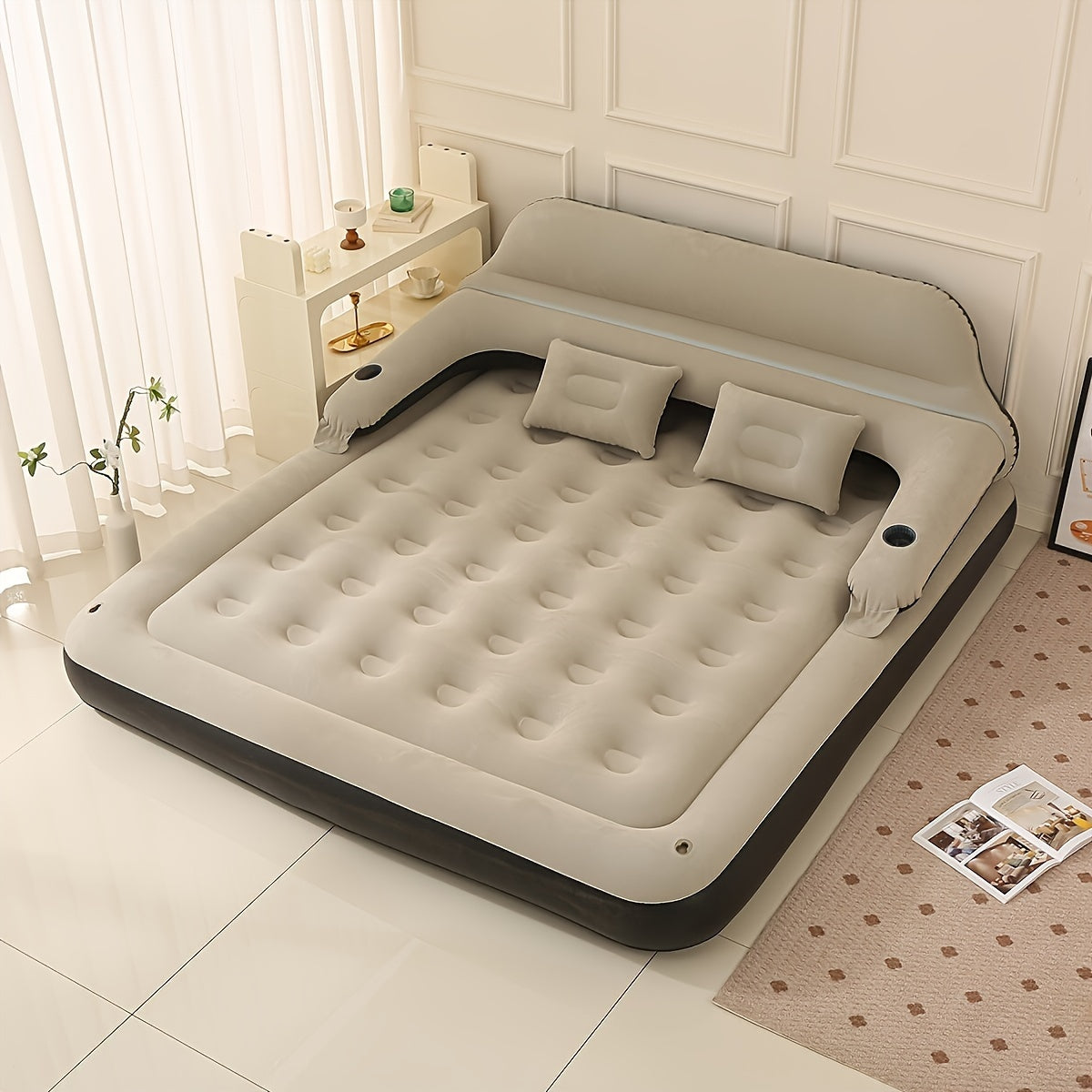 AirNest | Inflatable mattress with back support and built-in pump