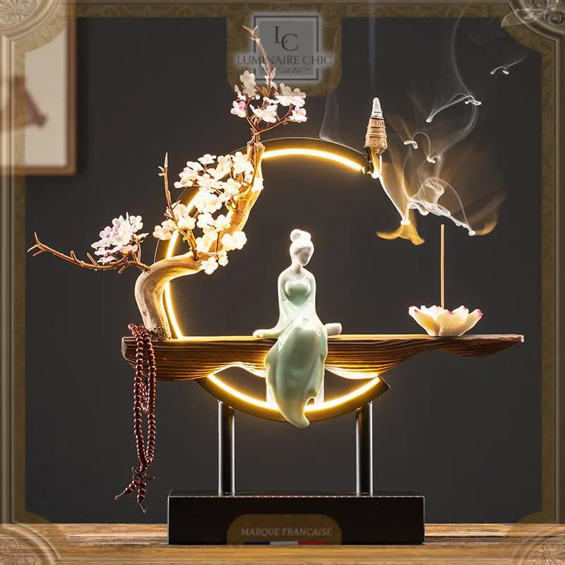 AncientGlow | Handcrafted Ceramic Lamp with Incense