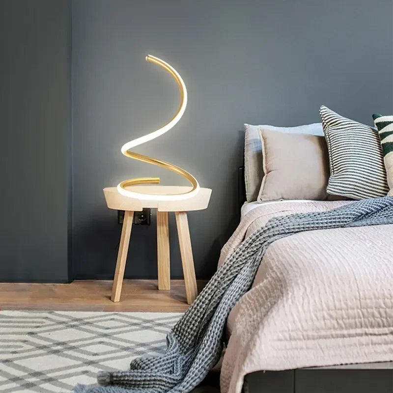 AuraTwist | Elegant LED Table Lamp