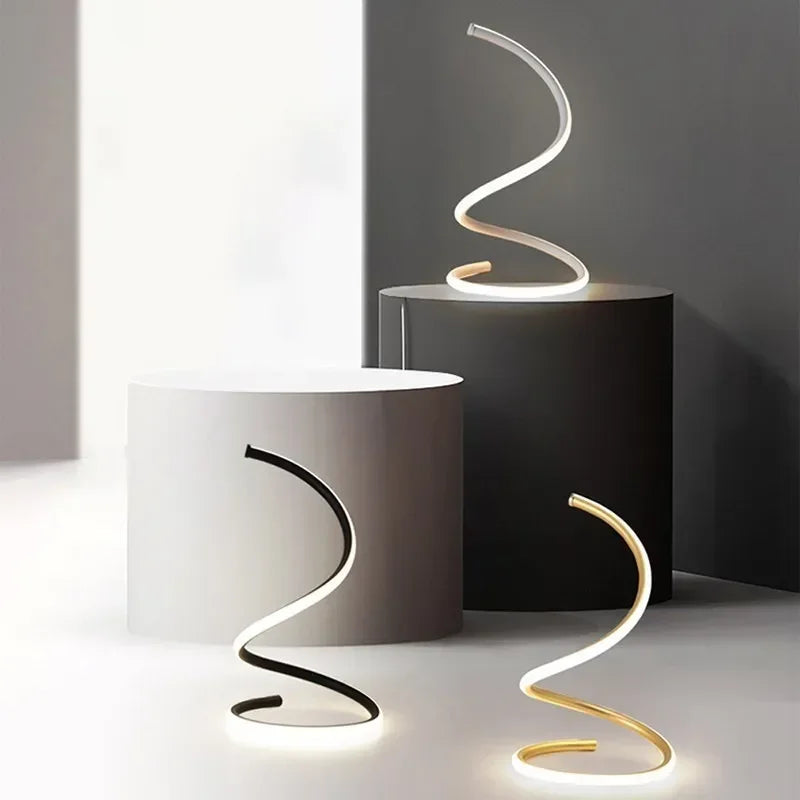 AuraTwist | Elegant LED Table Lamp