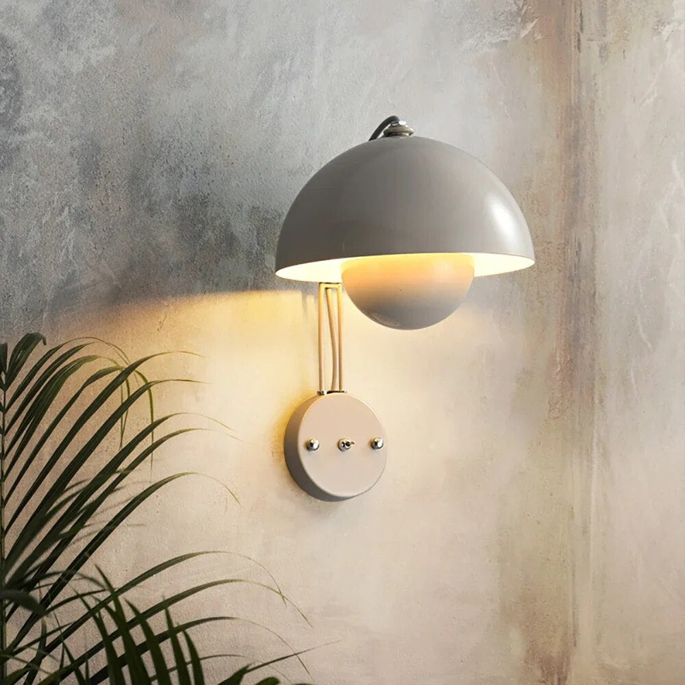 AuroraGlow | LED Mushroom Wall Lamp with Flower Bud Design and Easy Installation