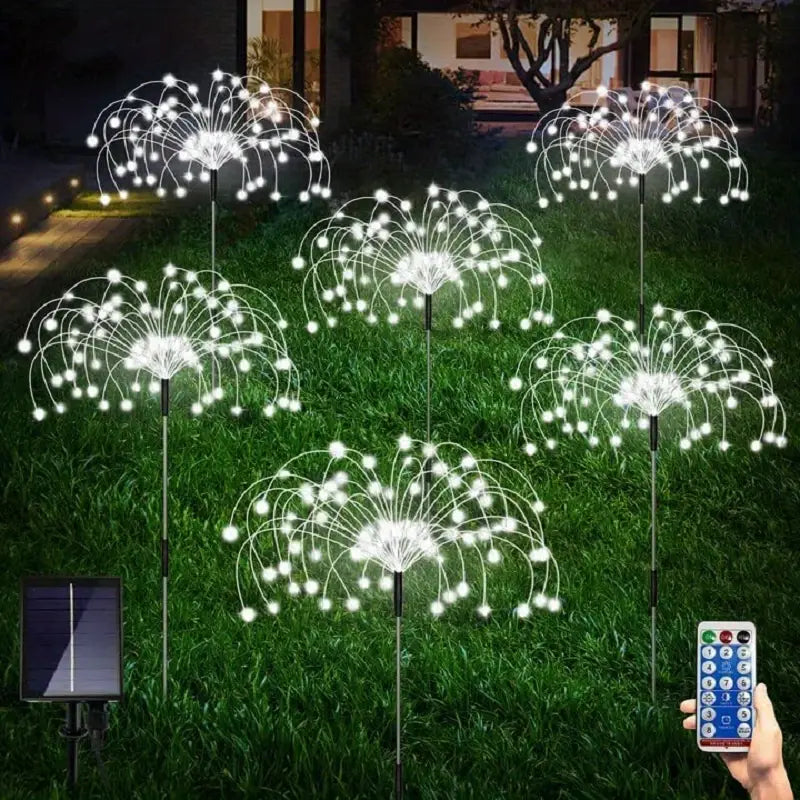 BloomLights | Solar-Powered Outdoor Lamp with Decorative Firework Design