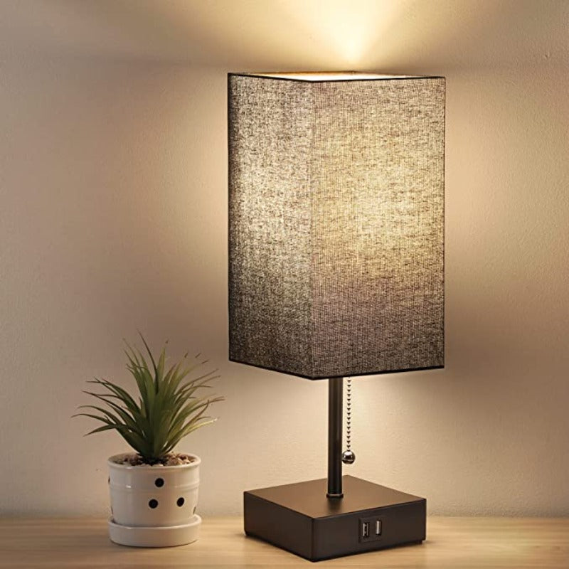 CozyGlow | Table Lamp with Dual USB Port
