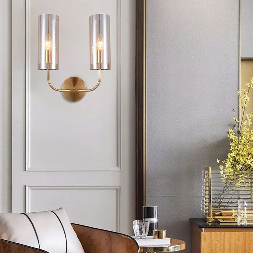 GoldMist | Cylinder Glass Wall Lamp