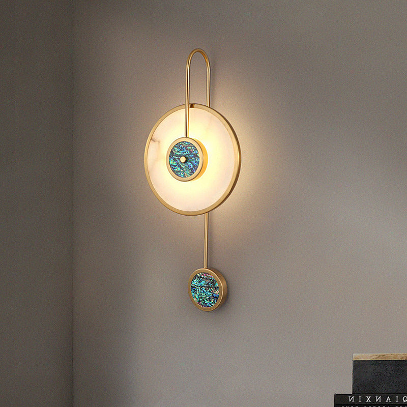 GoldenEclipse | Refined Marble Wall Lamp