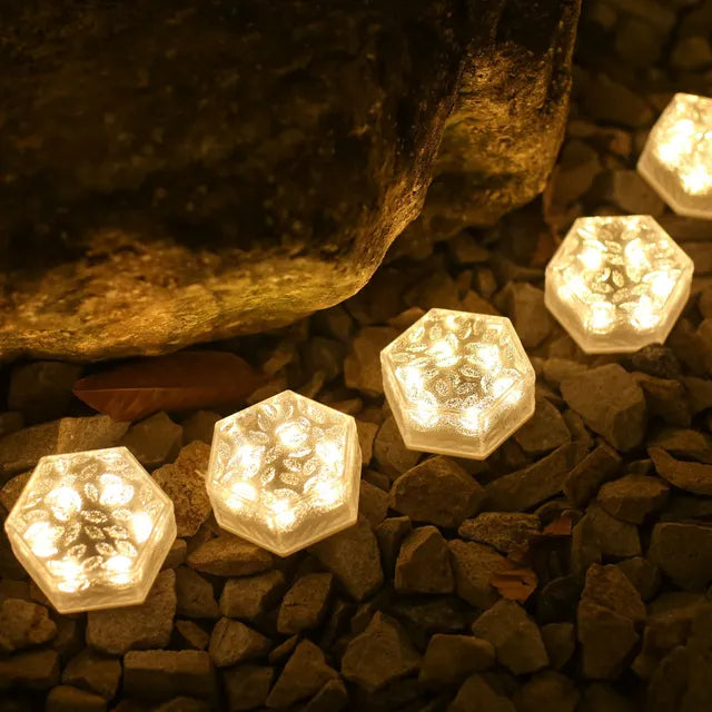HexaGlow | Solar Stone Lamps