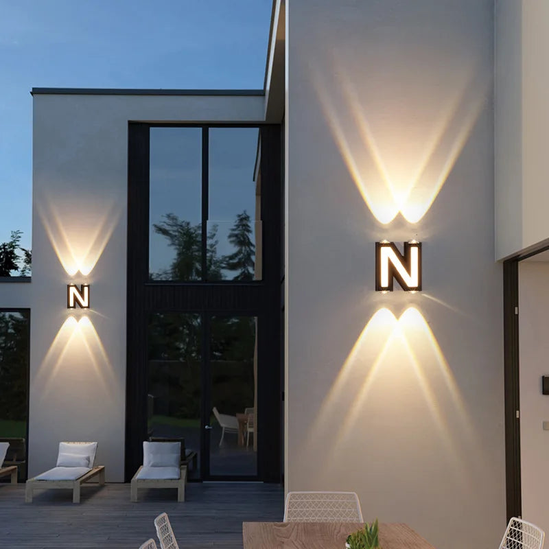 LetterGlow | Outdoor Wall Lamp with Letter and LED Lighting