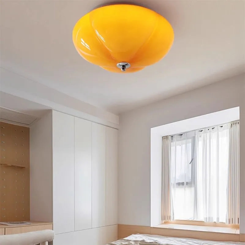 OrangeGlow | Modern Glass Lamp in Pumpkin Design