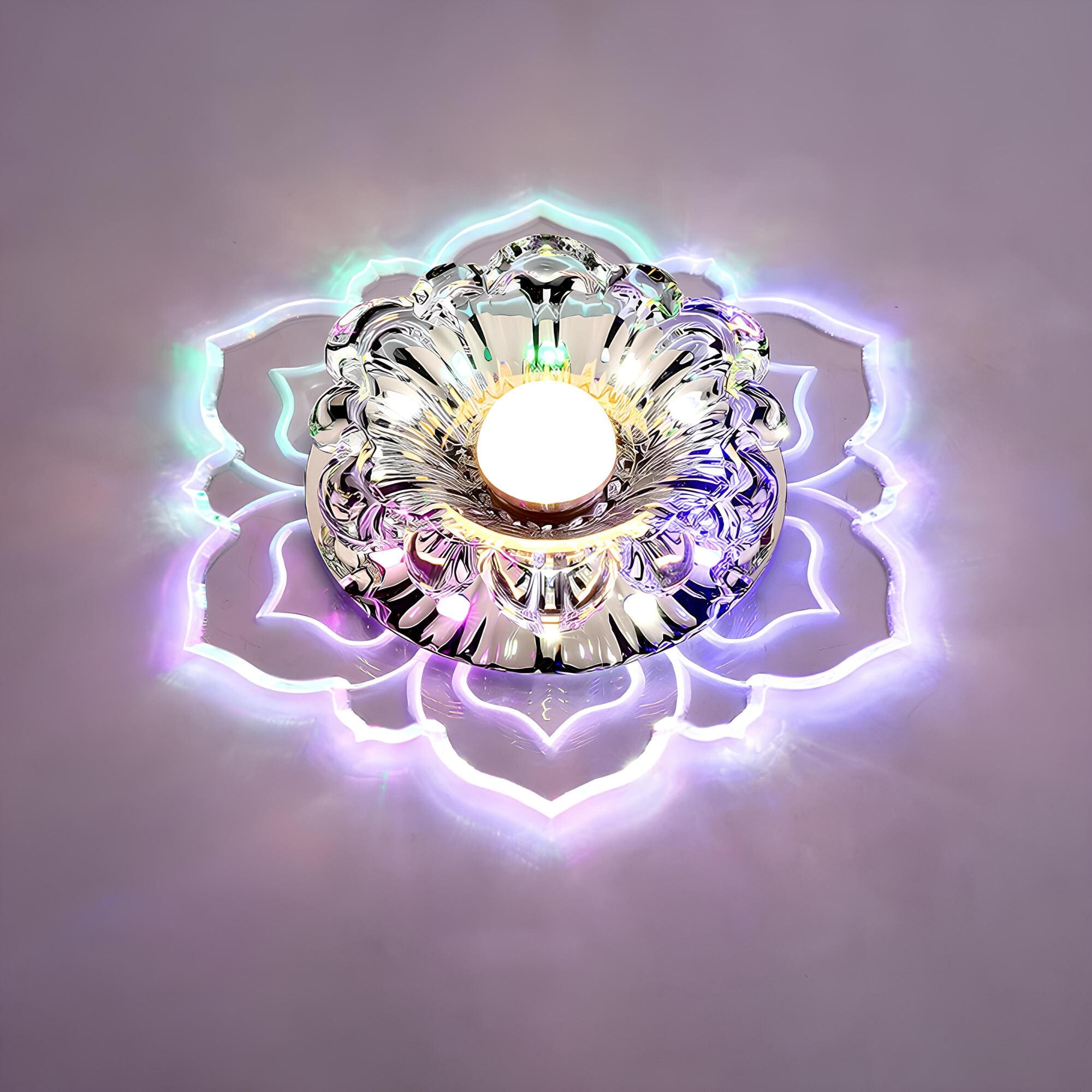 RadiantBloom | Crystal Floral Ceiling Lamp