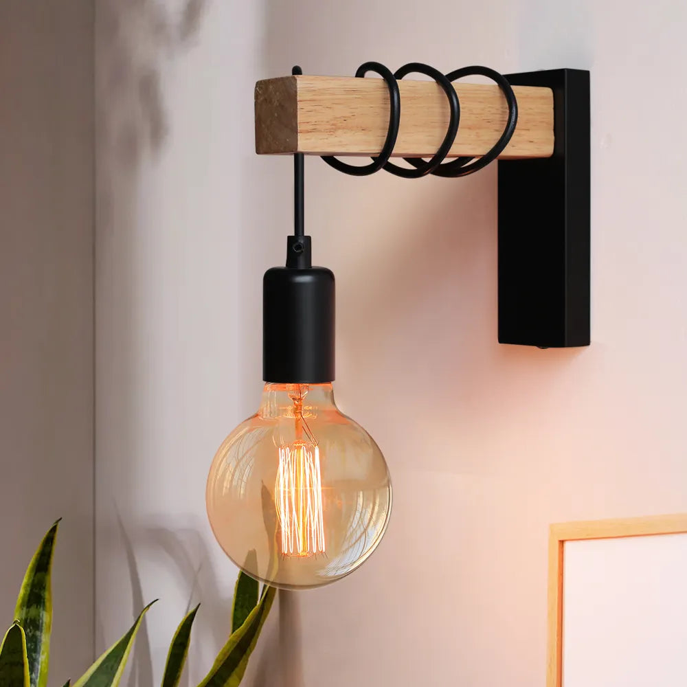 RusticTwist | Minimalist Wall Lamp in Wood