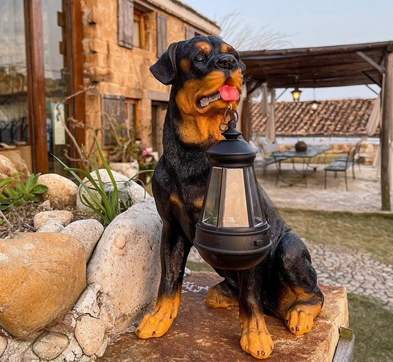 SolarBuddy Garden Lamp | Adorable Dog Statue with Solar Panel and Warm LED Light