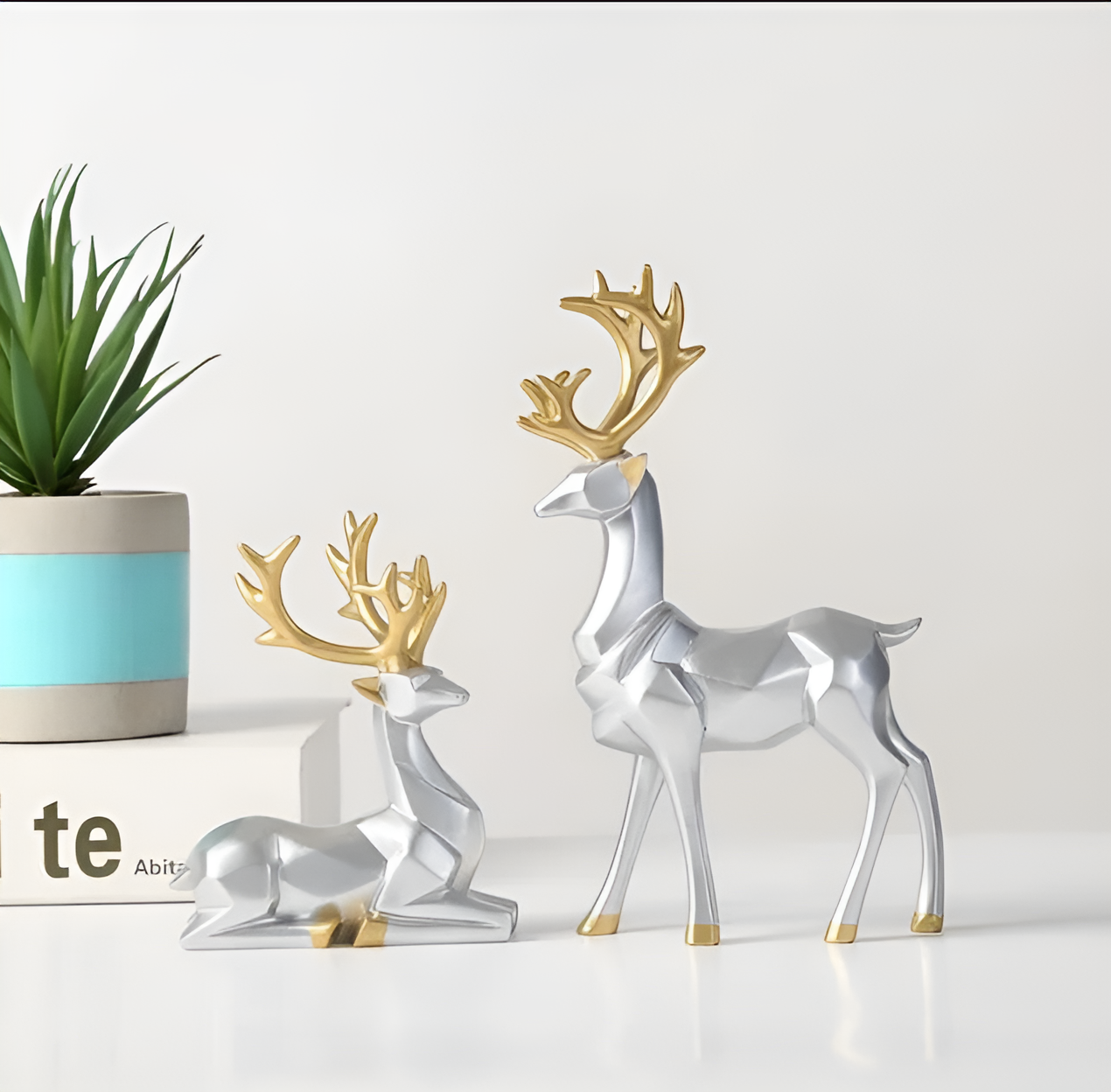 WinterWhimsy | Elegant Resin Reindeer Set